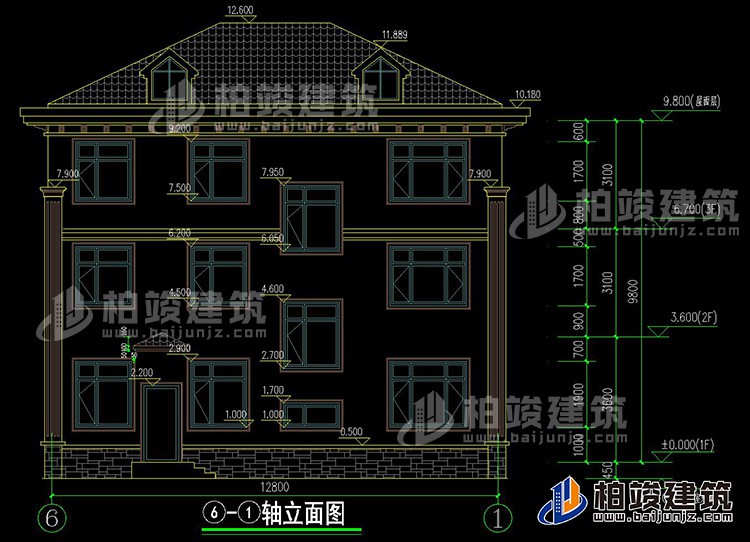 背立面图